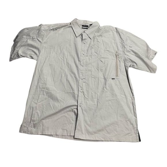 DNM Attitude Soho Button Up Short Sleeve Shirt Mens 3XL Cotton Big Tall Gray - Picture 1 of 10